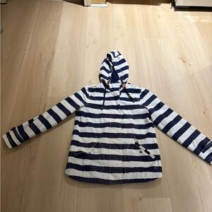 Joules Navy and White Striped Raincoat